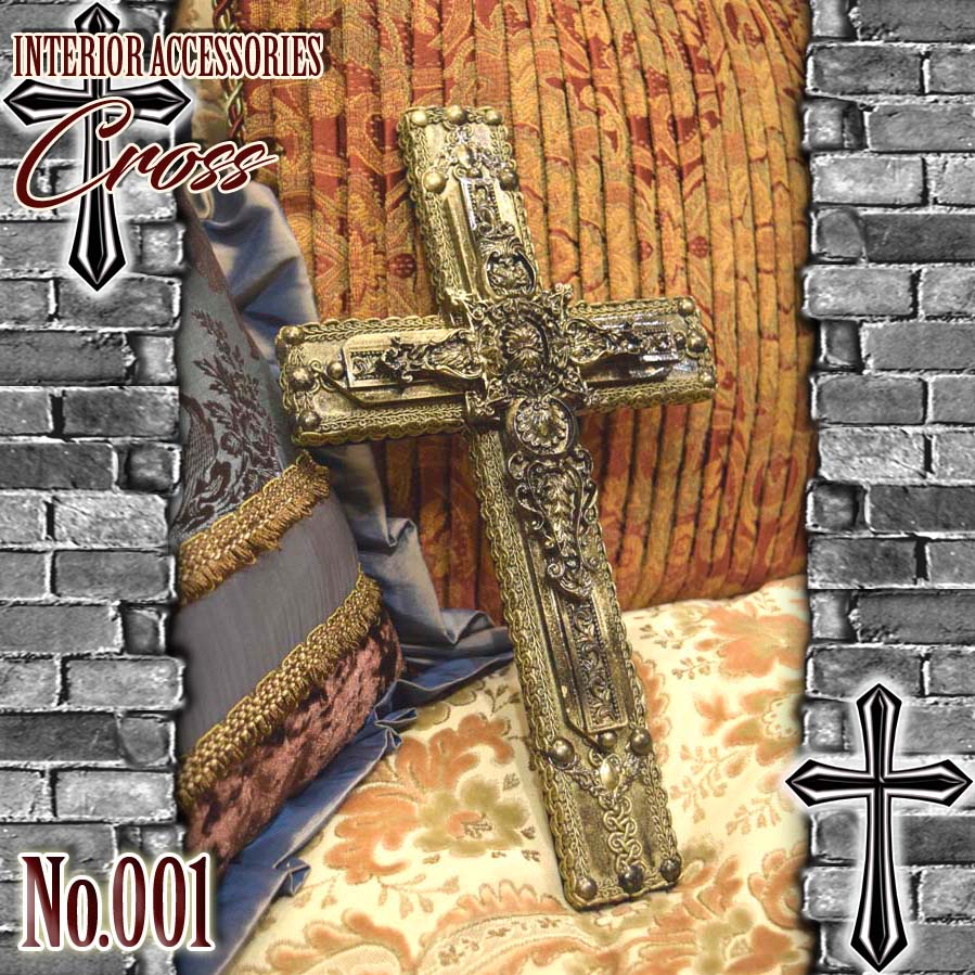 【 interior Cross 】 Antique Gold Cross <Cross No.001>