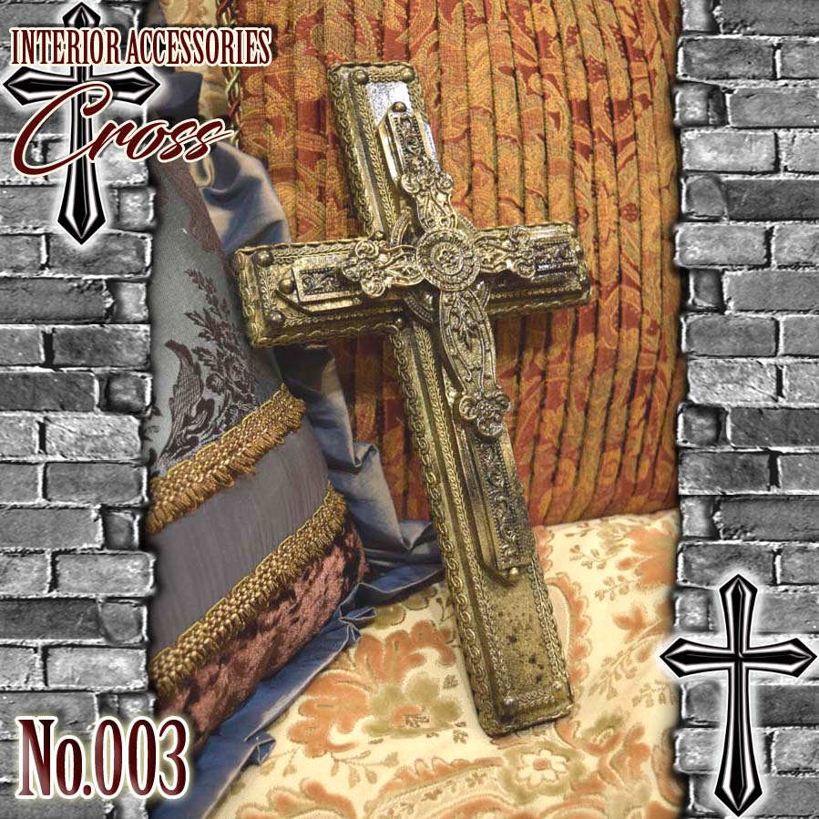 【 interior Cross 】 Antique Gold Cross <Cross No.003>