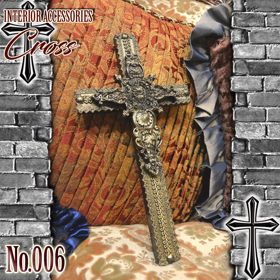 【 interior Cross 】 Antique Gold Cross <Cross No.006>