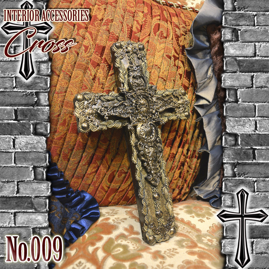 【 interior Cross 】Antique Gold Cross <Cross No.009>