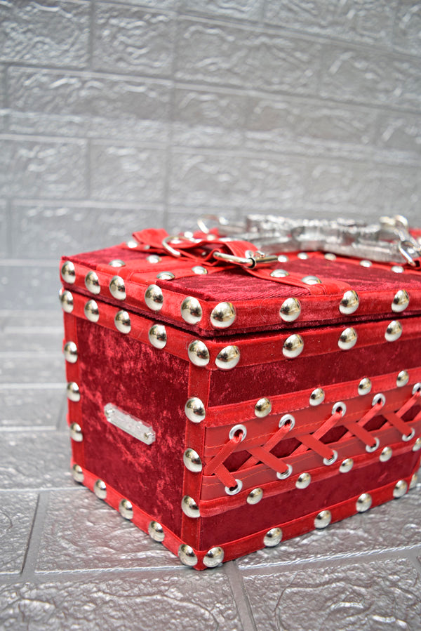 【 One-of-a-kind 一点物棺 】 内寸50cm サイズ DOLL Coffin RED<No.011-50 >