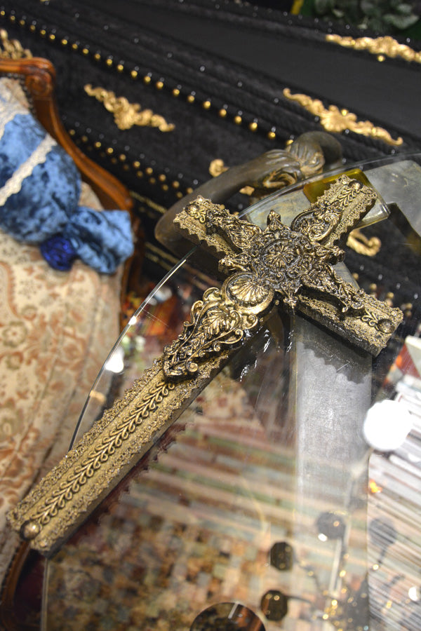 【 interior Cross 】Antique Gold Cross <Cross No.010>
