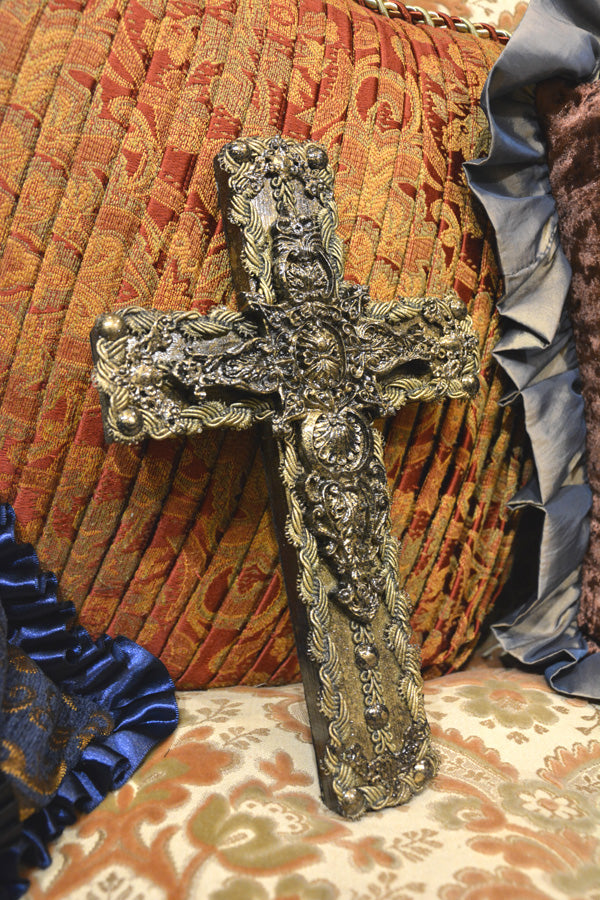 【 interior Cross 】Antique Gold Cross <Cross No.009>