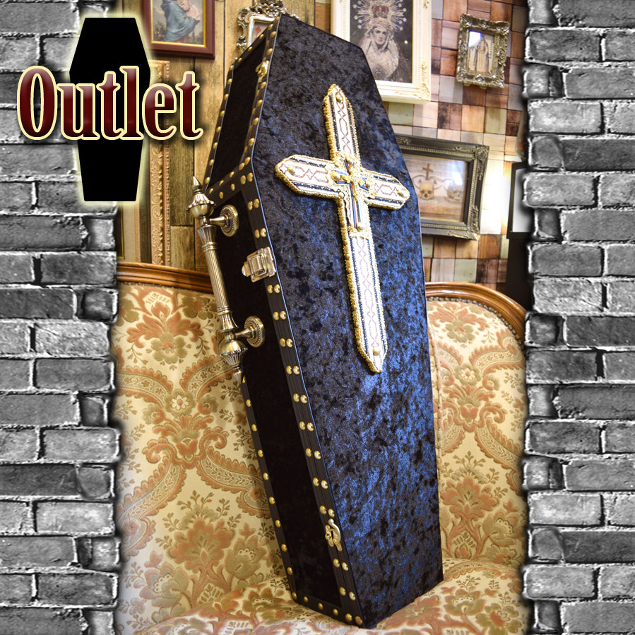 【Outlet棺/展示 試作品】ヴァイオリンケース Coffin BOX <ブラックベロア/内装ワインレッドベロア>OT-NO.007