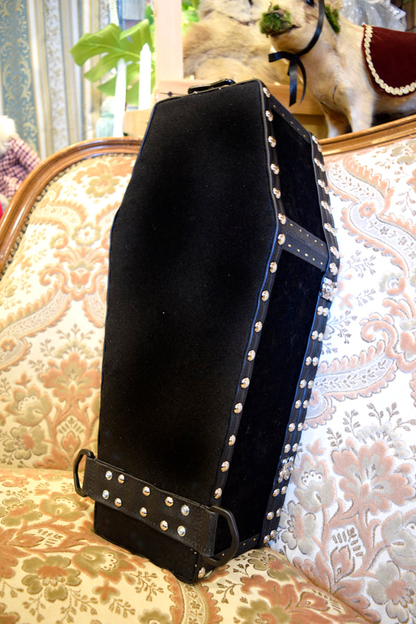 【Outlet棺/試作品】45㎝(内寸42㎝)背負えるDoll Coffin BOX<ブラック>