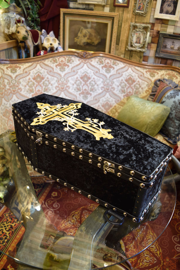 【Outlet棺/試作品】45㎝(内寸42㎝)背負えるDoll Coffin BOX<ブラック>