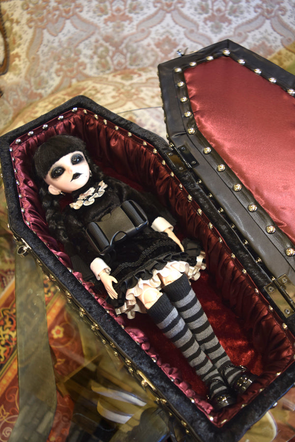 【Outlet棺/試作品】45㎝(内寸42㎝)背負えるDoll Coffin BOX<ブラック>