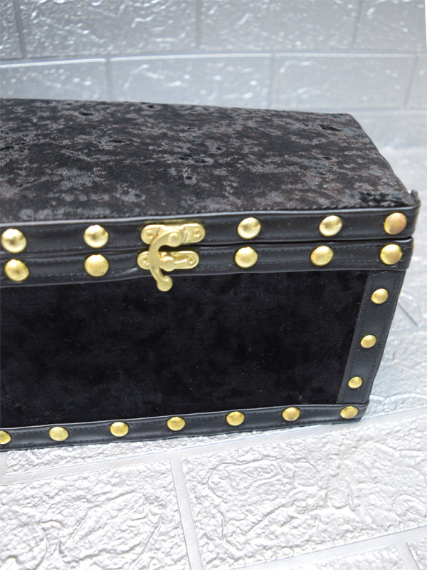 【Outlet棺/展示 試作品】ヴァイオリンケース Coffin BOX <ブラックベロア/内装ワインレッドベロア>OT-NO.007