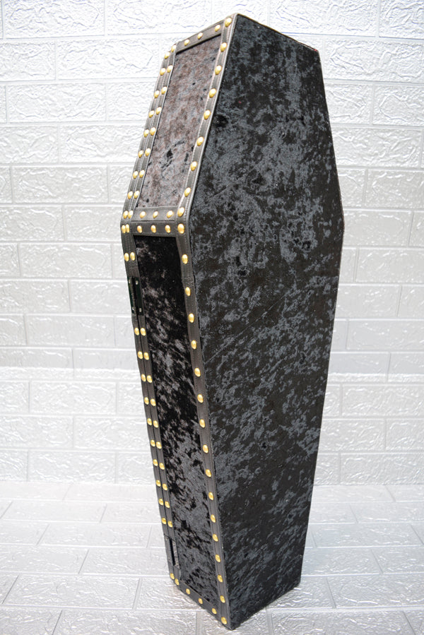 【Outlet棺/展示 試作品】ヴァイオリンケース Coffin BOX <ブラックベロア/内装ワインレッドベロア>OT-NO.007
