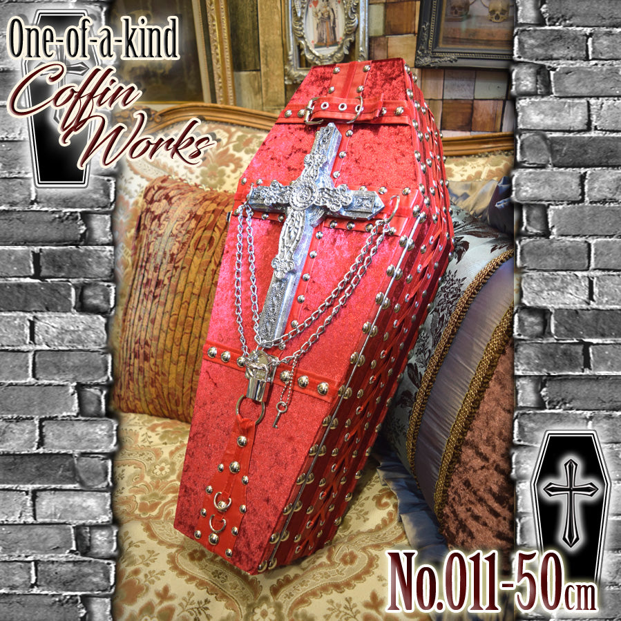 【 One-of-a-kind  一点物棺 】 内寸50cm サイズ  DOLL Coffin RED＜No.011-50 ＞