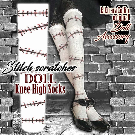 【 DOLL Accessory 】 SO-03 オリジナル ドールニーハイソックス ＜ Stitch scratches  Doll Knee High Socks ＞