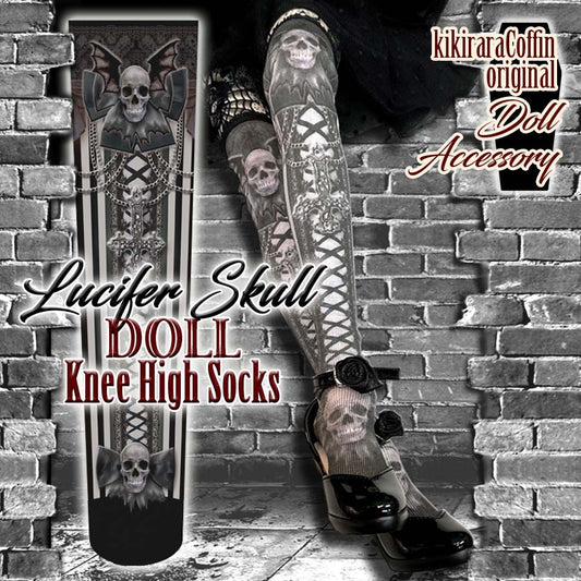 【 DOLL Accessory 】 SO-01 オリジナル ドールニーハイソックス ＜ Lucifer Skull Doll Knee High Socks ＞