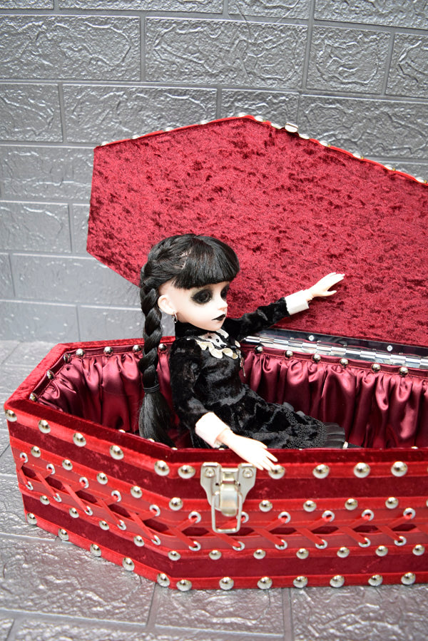 【 One-of-a-kind  一点物棺 】 内寸50cm サイズ  DOLL Coffin RED＜No.011-50 ＞