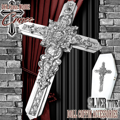 【 DOLL COFFIN Cross 】DCA-Cross-NO.002  十字架 装飾 ＜ Art nouveau / SILVER Type＞