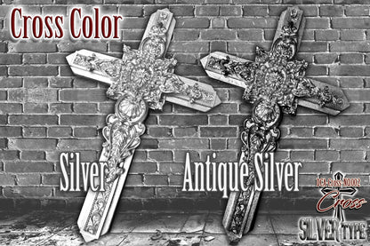 【 DOLL COFFIN Cross 】DCA-Cross-NO.002  十字架 装飾 ＜ Art nouveau / SILVER Type＞